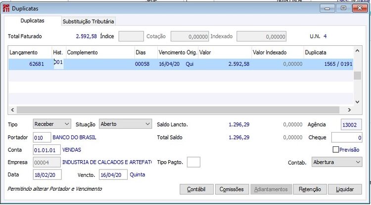 Botão Financeiro