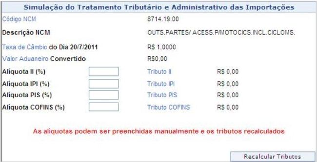 Notas Fiscais de Importação
