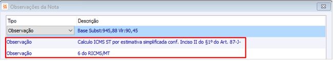observação estimativa