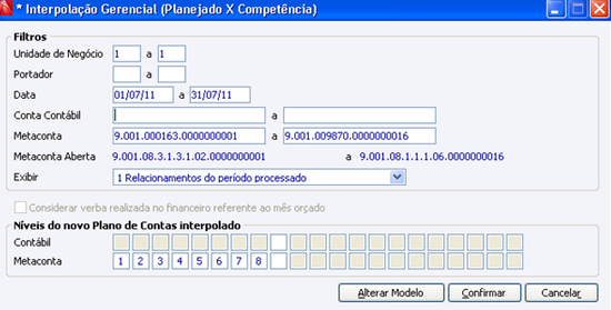 Interpolação Gerencial (Planejado x Competência)