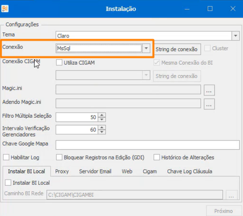 passo a passo instalação BI CIGAM11