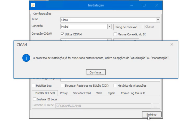 passo a passo instalação BI CIGAM25