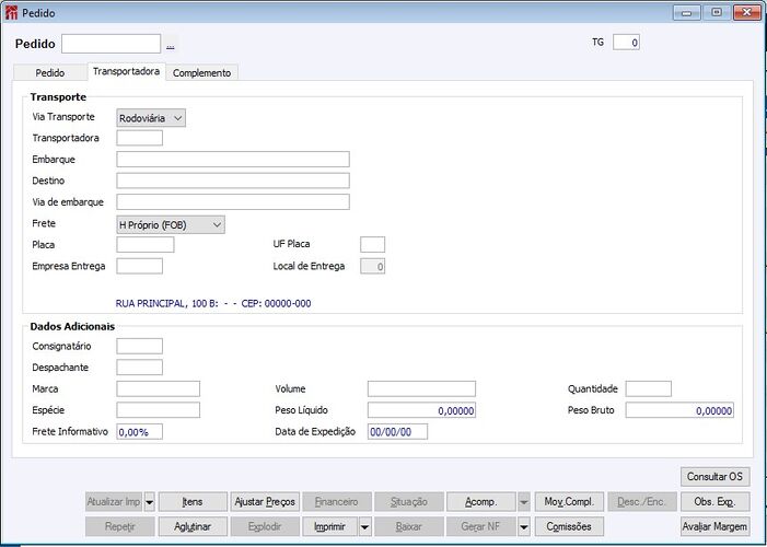Pedido Guia Transportadora