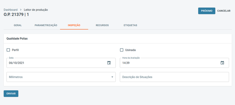 Portal Indústria Editar Produto Inspeção