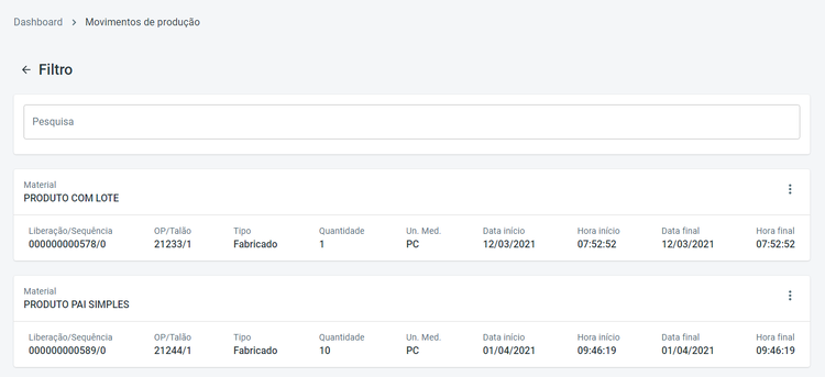 Portal Indústria Movimentos de Produção