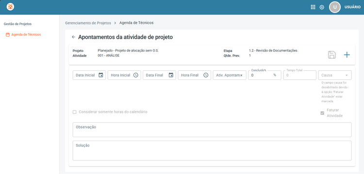 Apontamentos da atividade de projeto