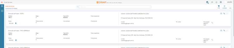 Portal Servicos Controle Atividades