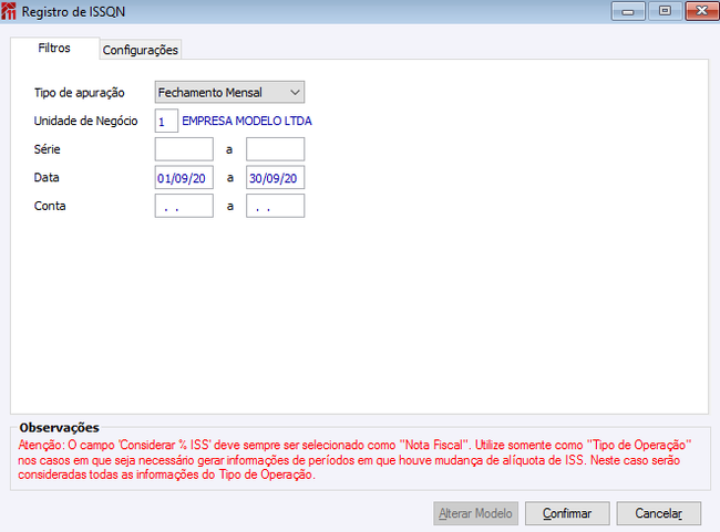 Registro de ISSQN