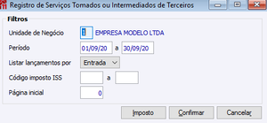 Registros Serviços tomados/intermediados de terceiros