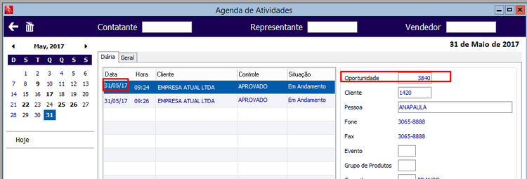 Reprogramação de Oportunidade 67