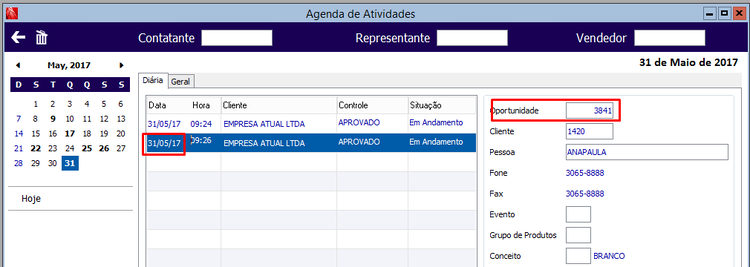 Reprogramação de Oportunidade 68