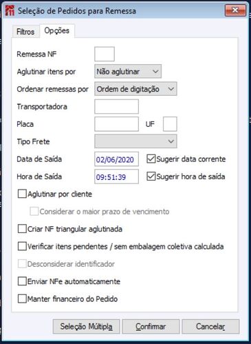 Selecionar Pedidos para Remessa