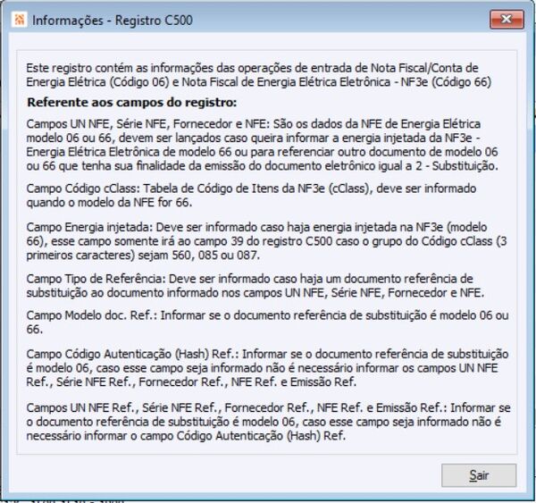 Registro C500