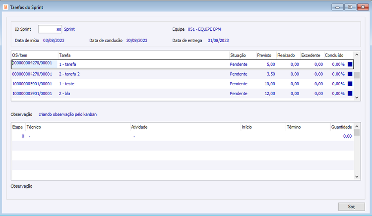 Tarefa do Sprint