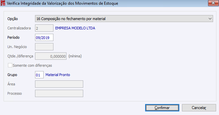 Verifica Integridade da Valorização dos Movimentos de Estoque