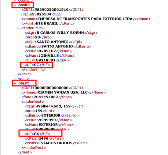 XML CTe